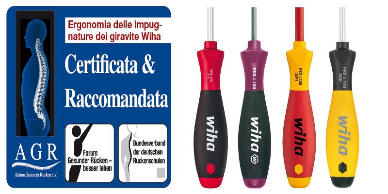 Wiha riceve il sigillo AGR per l’ergonomia delle impugnature