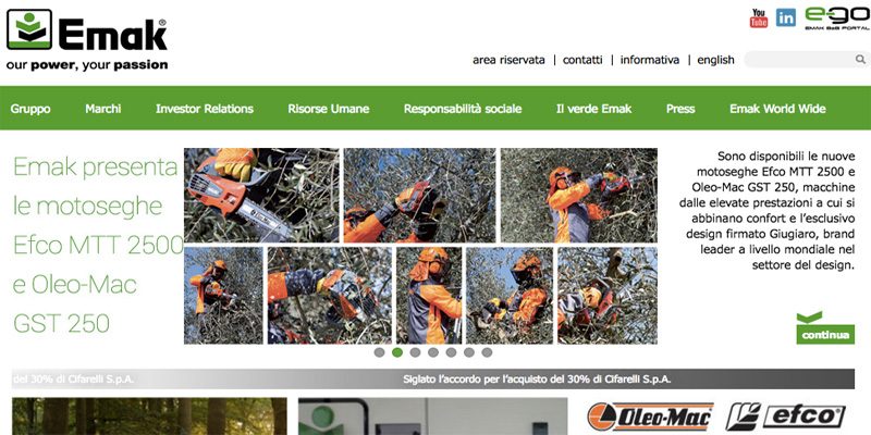 Emak, accordo per il 30% della Cifarelli S.p.A.