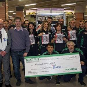 Progress, 15 mila euro per Telethon