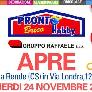 Pronto Hobby Brico, dal 24 a Rende
