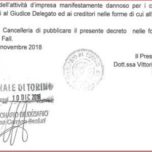 Self Italia, concordato omologato e depositato