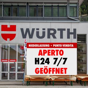 Würth Italia, stores and delivery services open h24