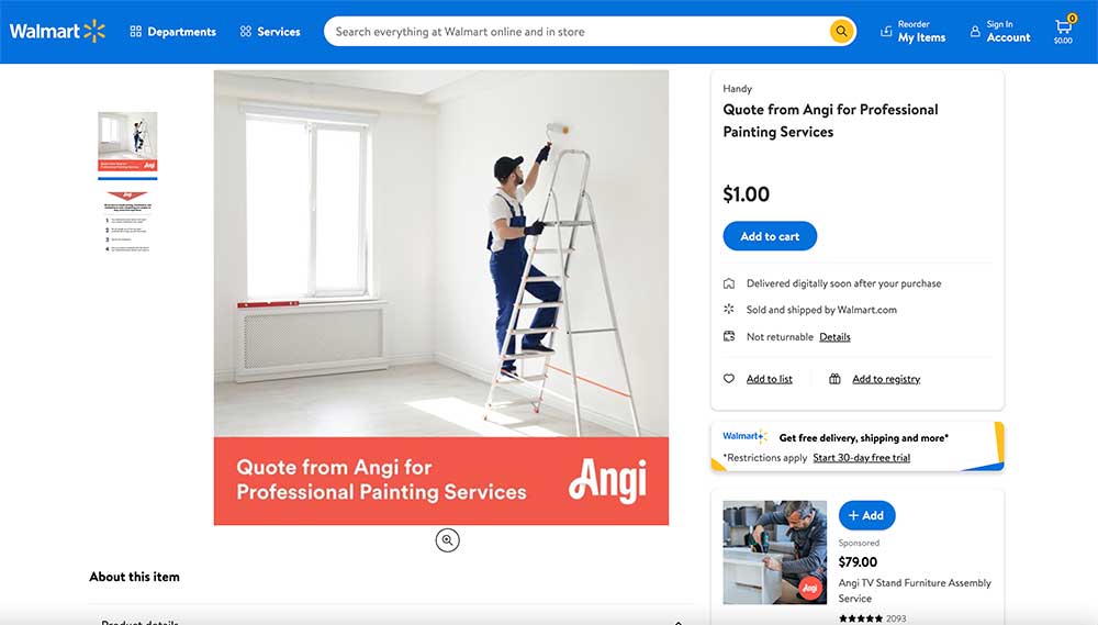 Walmart partnership con Angi