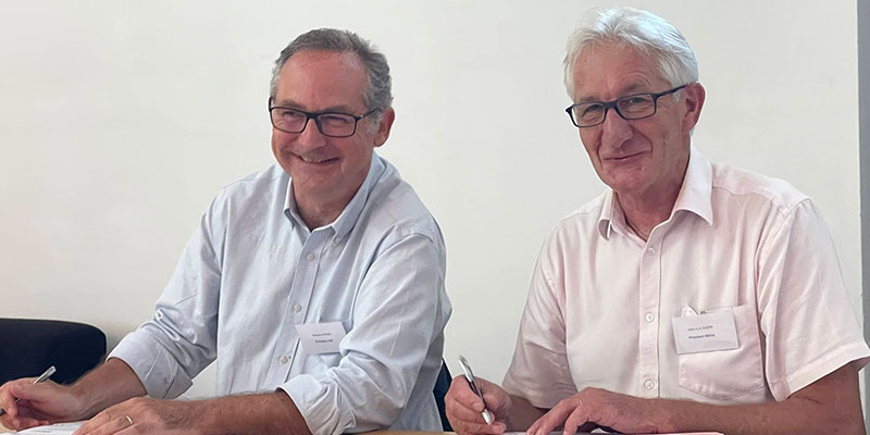 De gauche à droite : Mathieu Pivain, Président FMB et Jean-Luc Guéry, Président INOHA