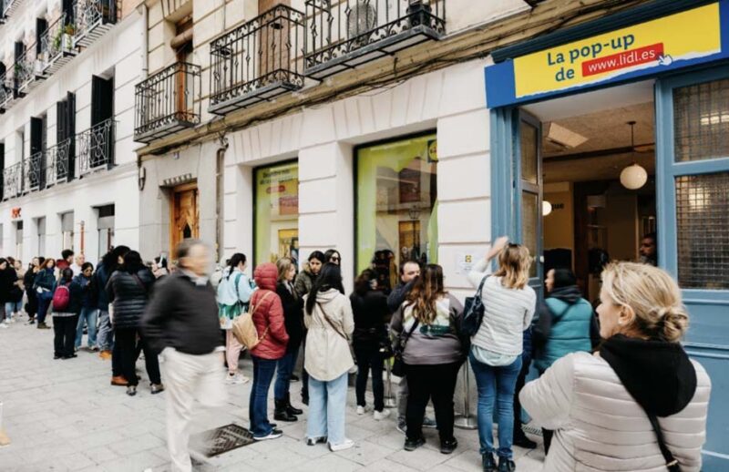 Lidl pop up store a Madrid