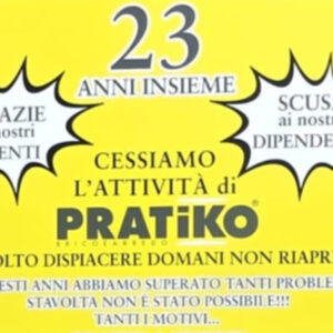 Pratiko chiude i negozi di Roma e Pomezia