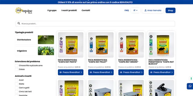 E’ on line il nuovo Shop B2B di Euroequipe