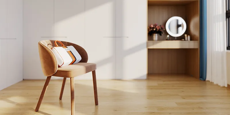 arredamento minimal con una sedia