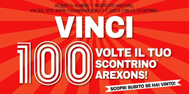 Promozione Arexons per celebrare il centenario