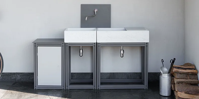 Mobiletto e lavandino Jolly di Bonfante