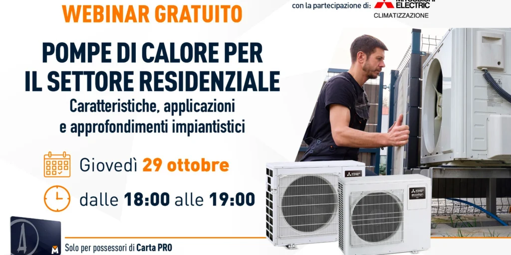 Tecnomat e Mitsubishi Electric, un webinar sulle pompe di calore e i sistemi idronici